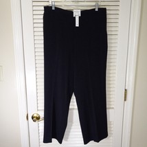 Alfred Dunner Worth Avenue Black Pants Size 16 Pull On Stretch Inseam 27 NEW - £15.90 GBP