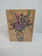 Hero Arts Rubber Wood Back Single Stamp Marion's Bouquet #S3253 Vase Flowers - £7.48 GBP