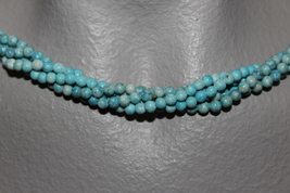  The Twist Beads Era! 36&quot; Necklace Of 4 Mm Round Beads Turquoise Blends - £1.83 GBP