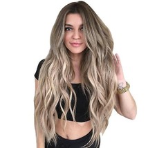 Gradient Curly Wig Women Long Full Wavy Wig Cosplay Synthetic Wig - £23.19 GBP