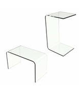 Acrylic End Table Clear C Style Modern See Through Laptop Desk Bed 24 x ... - £148.30 GBP