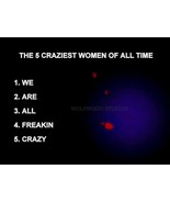 THE 5 CRAZIEST WOMEN OF ALL TIME DECORATION WALL ART MOTIVATION PUBLICIT... - $13.80 CAD