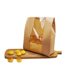 Pack Of 100 Paper Bread Loaf Bag Kraft Food Packaging Storage Bakery Bag With Fr - £38.36 GBP