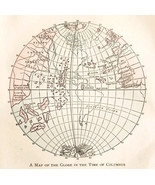 1929 Map Of The Globe In The Time Of Christopher Columbus History Of Eur... - €17,35 EUR