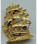 Vintage 2&quot; Sailboat Brass Decorative Pin SEE PIC - £26.00 GBP