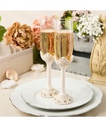 Baroque Antique Ivory Wedding Toasting Glasses A Pair Wedding Toasting F... - £17.01 GBP