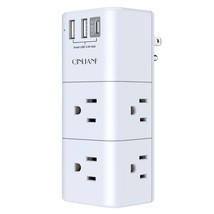 Outlet Extender Surge Protector With Rotating Plug, 6 Ac Multi Plug Outlets And  - £12.50 GBP