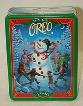 Nabisco Oreo Cookie Tin Box Canister Christmas Advertising 1996 The Snow... - £17.25 GBP