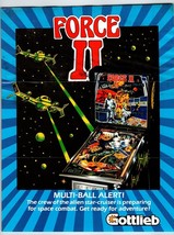 Force II Pinball Machine FLYER Original 1980 Retro Space Age Game 8.5&quot; x 11&quot; - £13.89 GBP
