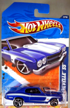 2011 Hot Wheels #102 Muscle Mania 2/10 &#39;70 CHEVELLE SS Blue Variant w/ChromeMC5s - $13.25