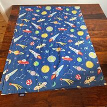 Wildkin Olive Kids Space Rocket UFO Planets Blue Nap Pillowcase Envelope - $27.77