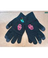 OKLAHOMA Sooners UNIVERSITY BLACK Smart Touch Knitted Gloves MEDIUM - $18.99