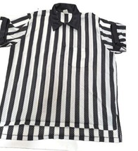VTG Cliff Keen Referee Jersey Mens Size XL Mesh Black &amp;White Stripes Quarter Zip - £31.05 GBP