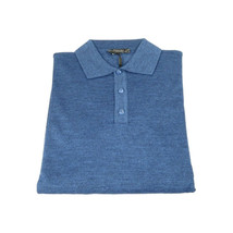 Men PRINCELY Soft Merinos Wool Sweater Knits Lightweight Polo 1011-40 Denim Blue image 5