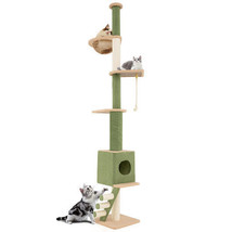 Floor to Ceiling Cat Tree with 86-99.5 Inch Adjustable Height and Extra Post-Gre - $2,645.94 MXN