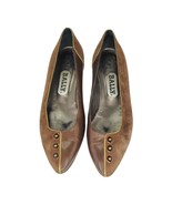 VTG Bally Two Tone Suede Leather Embellished Kitten Heel Pumps 6 - £38.81 GBP