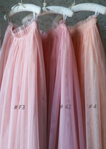 PEACH PINK Tulle Maxi Skirt Bridesmaids Custom Plus Size Fluffy Tulle Skirt image 8