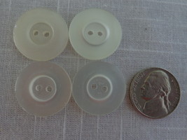 White Pearled Iridescent Recessed Center 2 Hole Vintage Buttons (#3788) - $8.99