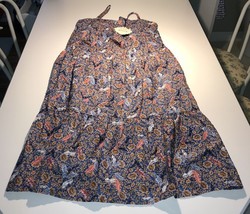 Knox Rose Floral Pattern Long Summer Dress Size Large “Off The Coast” Pa... - $9.42