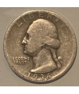 1936-D Washington Silver Quarter. Low Mintage! - $8.80