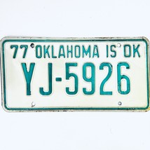 1977 United States Oklahoma Oklahoma County Passenger License Plate YJ-5926 - £14.50 GBP