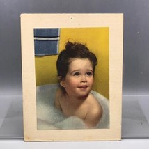 Vintage Portrait Child In Bath Suds 6&quot;x8&quot; mv - $28.21