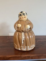 MCM 50s Vintage Friar Tuck Monk Cookie Jar Canister Thou Shalt Not Steal... - $87.11