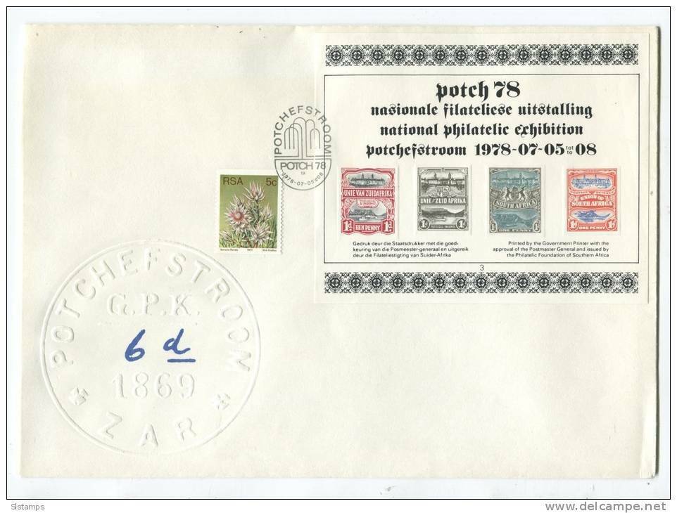 South Africa 1978 Cover  Special cancel Philatelic Exhibition Potch 78 - $2.97