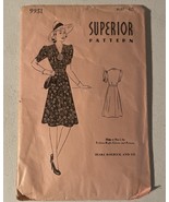 Vintage DRESS SUPERIOR Sewing Pattern Bust 40 Sears Roebuck 9931 - $27.41 CAD
