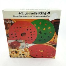 Creative Pie Baking Set Top Cutter Designs Apples Christmas Trees Hearts 3 Pc - £11.97 GBP