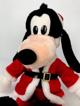 Vintage Goofy Santa Christmas 18&quot; Plush Walt Disney Company Stuffed Animal - £27.64 GBP