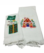 Christmas House &amp; Happy Holidays Christmas Present Themed Finger-Tea Tow... - €8,62 EUR