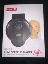 DASH Skull Shape Mini Waffle Maker Non-Stick Black Shimmer Halloween Party NIB - £17.58 GBP