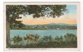 Lake Paugus Lakeport Mt Belknap Gunstock New Hampshire 1941 postcard - $5.94