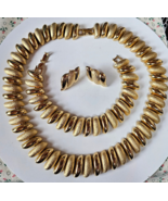 Vintage Designer Heavy Gold-tone Link Necklace, Bracelet, Earrings - $219.76 CAD