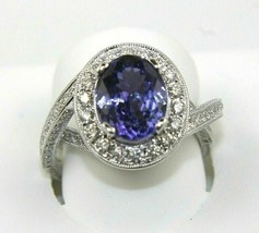 3Ct Oval Cut Lab-Created Sapphire Women Engagement Ring 14k White Gold Plated - £148.80 GBP