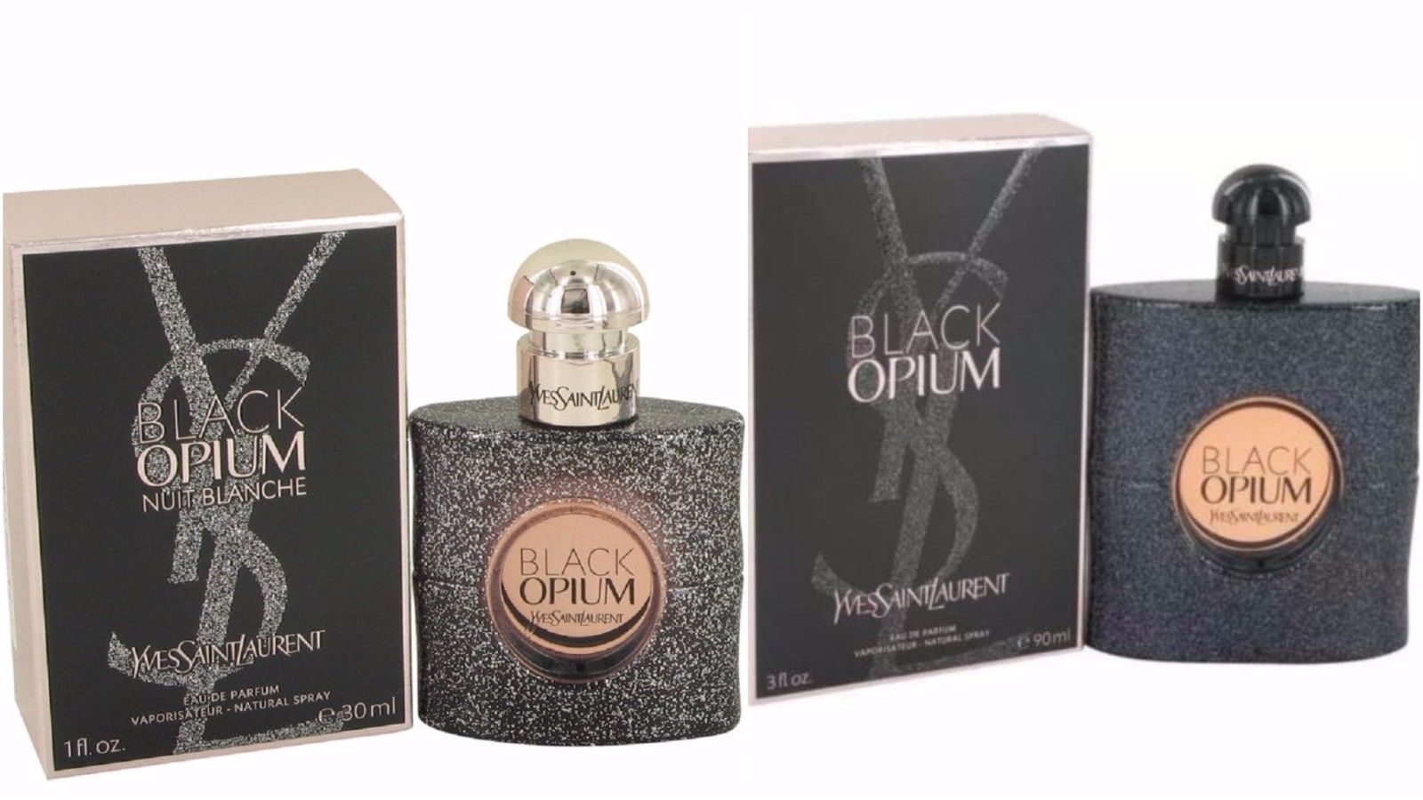 BLACK OPIUM OR Nuit Blanche Perfume Yves Saint Laurent EDP Spray 1 oz 3 oz WOMEN - $89.99 - $249.99