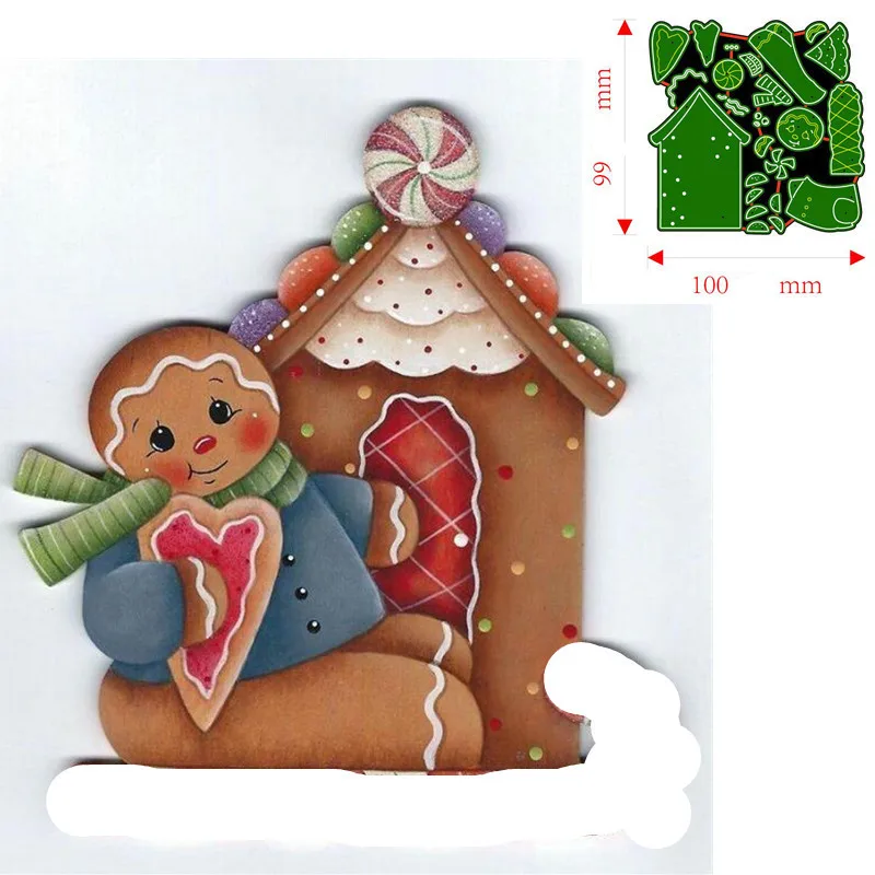 Christmas Gingerbread Man House Heart Cookie Metal Cutting Dies Scrapbook Card - $10.96