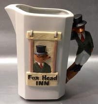 Jim Beam FOX HEAD INN Porcelain Pitcher VINTAGE Beam Bottle &amp; Specialtie... - £10.37 GBP