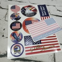 US Flag Patriotic Stickers Lot Scrapbooking Crafts Window Stars Stripes ... - $11.88