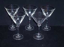 5 Vintage Clear Swirl Glass  6 1/4&quot; MARTINI Glasses Ex - £23.97 GBP