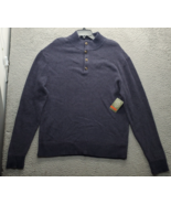 St. John&#39;s Bay Outdoor Sweater Men 2XL Navy Stretch Mock Neck 1/4 Button... - $40.22 CAD