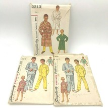 Vintage 1960s Simplicity 1434 2313 Boys 3 Sewing Patterns Pajamas Robe UNUSED PT - $11.49