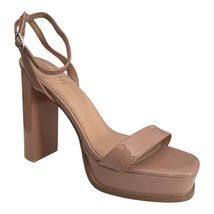 Simmi London Coconut Nude Platform Block Heels Ankle Strap Women’s US 9/... - $16.71
