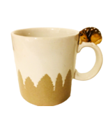 St. Nicholas Square Mug w/ Fawn Figural Handle Ivory Ceramic w/ Brown Tr... - £7.09 GBP