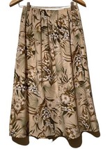 VTG Hawaiian Floral midi skirt  Medium Waist (25-30) Modest Elastic Cott... - $16.78