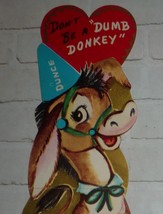  Cute Donkey - Don&#39;t Be a Dunce Vintage 1960&#39;s Valentine Card - $3.38