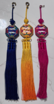 3pcs Korean Norigae Hanbok Ornament Traditional Tassel  Pink Purple Yellow - £30.57 GBP