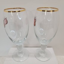 Stella Artois  Belgium Gold Rimmed Beer Glass Chalice 40CL Anno 1366 M19 PAIR - £10.27 GBP