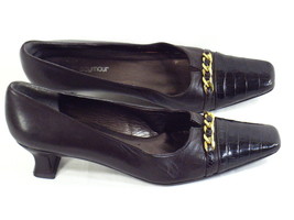 Mr. Seymour Dark Brown Leather Classic Pumps Size 7.5 N US Excellent Condition - £9.62 GBP